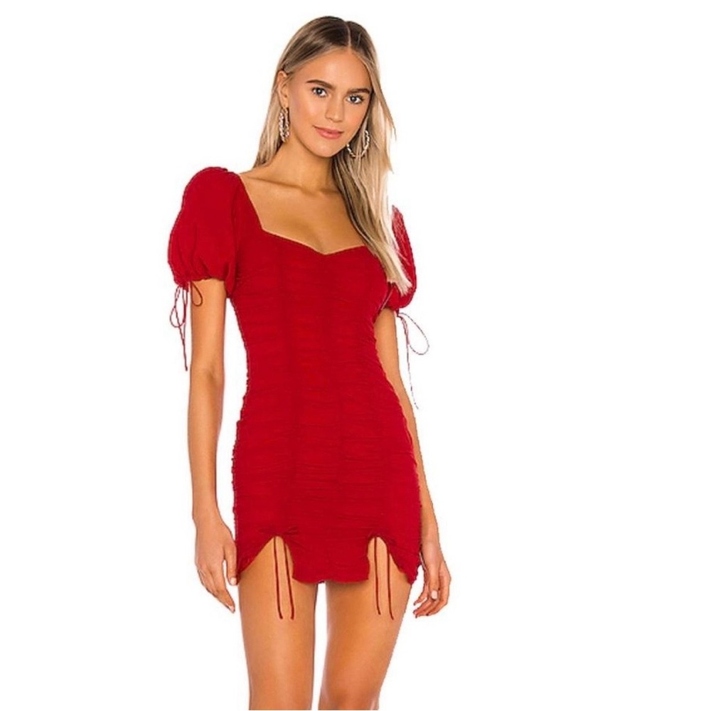 MAJORELLE Scarlet Ruched Mini Dress